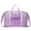 26L Transparent PVC Crossbody Travel Bag Purple color SKU reference