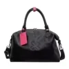 16L PU Weekender Handbag with Decorative Pendant Black color SKU reference