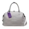 16L PU Weekender Handbag with Decorative Pendant Gray color SKU reference
