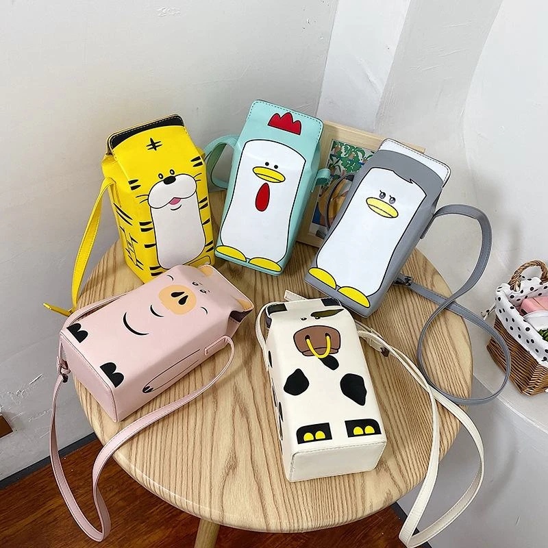Character & Milk Carton-Shaped PU Novelty Shoulder Bag product reference image