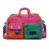 25L Expandable Color Block Travel Duffel Red color SKU reference