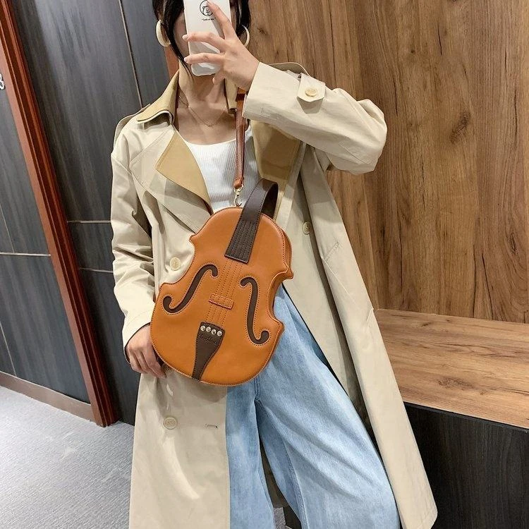 Violin-Shaped PU Crossbody Novelty Bag product reference image