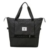 Compact Patterned Travel Tote with Zip Closure Black color SKU reference