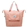 Compact Patterned Travel Tote with Zip Closure Pink color SKU reference