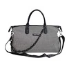 Houndstooth-Grid Travel Duffel with Shoulder Strap Black color SKU reference