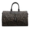 Leopard-Print PU Travel Duffel with Top Handles Black color SKU reference