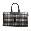 Retro Check Travel Duffel with Shoulder Strap Black color SKU reference