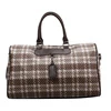 Retro Check Travel Duffel with Shoulder Strap Dark khaki color SKU reference