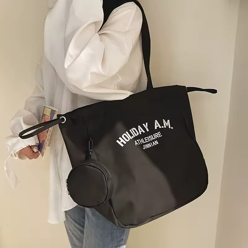 Wool Shoulder Tote with Double-Chain Detail product reference image