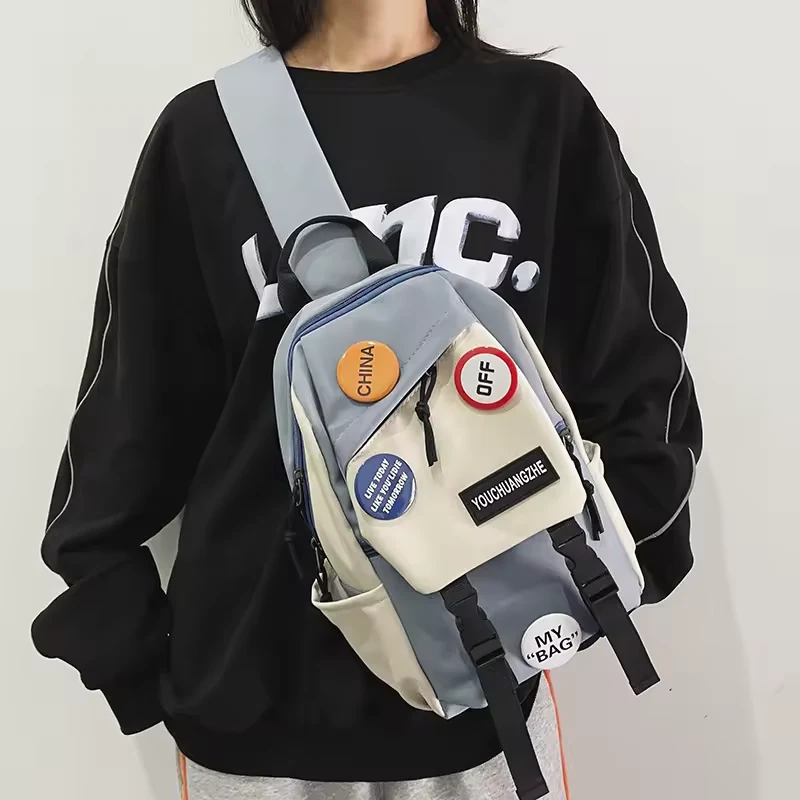 Nylon Phone Crossbody Purse with Color-Block Details product reference image