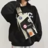 Nylon Phone Crossbody Purse with Color-Block Details White color SKU reference