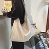 Open-Top Canvas Shoulder Tote White color SKU reference