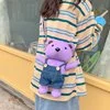 Soft Shoulder Crossbody Bag with Teddy Charm Purple color SKU reference