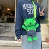 Soft Shoulder Crossbody Bag with Teddy Charm Green color SKU reference