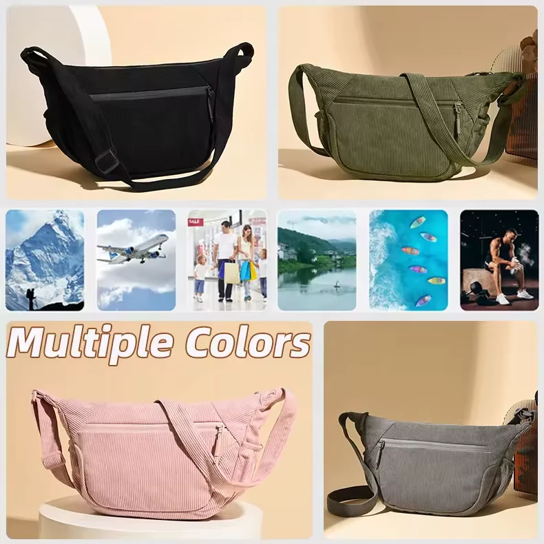 11 L Corduroy Crossbody Shoulder Bag product reference image