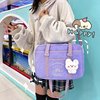 Embroidered Corduroy-Style Shoulder Messenger Bag Purple color SKU reference