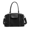 16 L PU Shoulder Tote with Zip-Top Closure Black color SKU reference