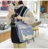 Bear-Print Nylon Shoulder Tote Blue color SKU reference