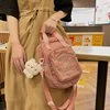 Corduroy-Panel Clear-Window Crossbody Bag Pink color SKU reference