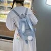 Bunny-Shape Canvas Crossbody Bag with Pendant Blue color SKU reference