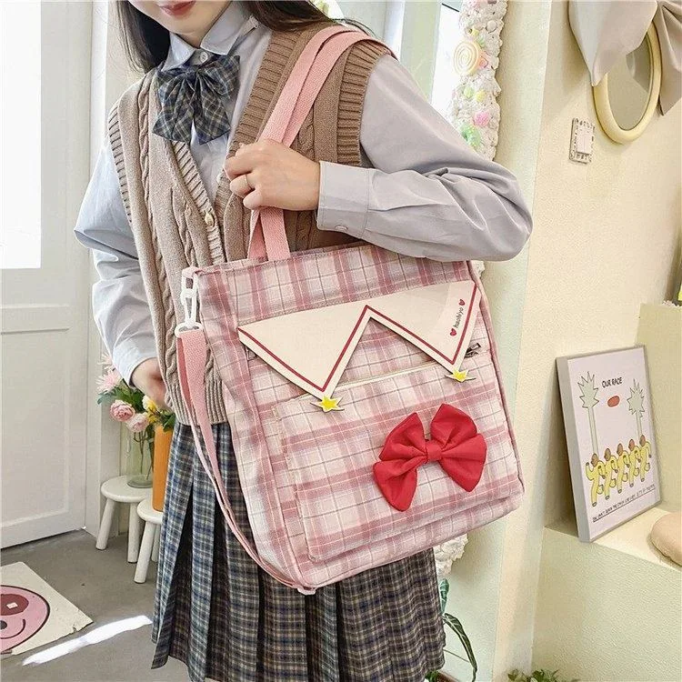 Plaid Bow-Accent Crossbody Bag product reference image