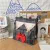 Plaid Bow-Accent Crossbody Bag Black color SKU reference