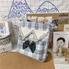 Plaid Bow-Accent Crossbody Bag Blue color SKU reference