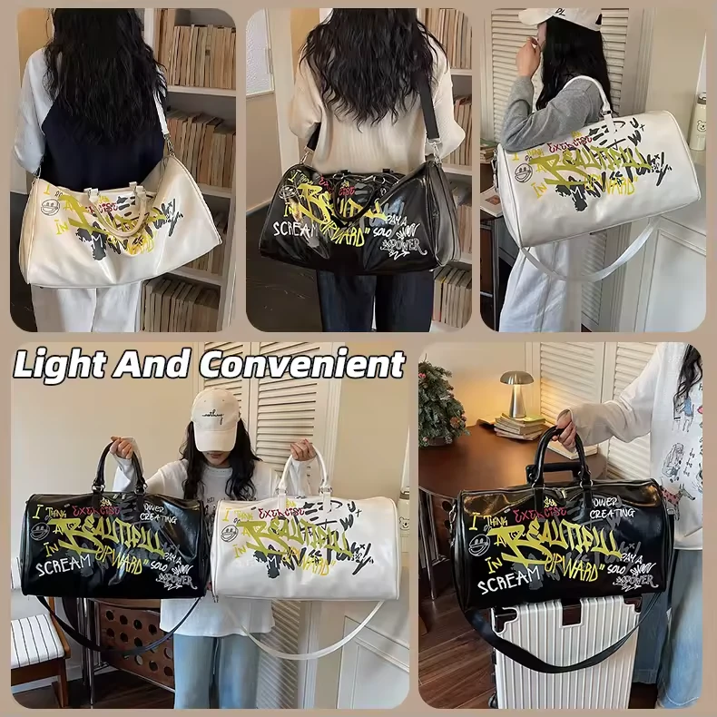 30 L PU Leopard Print Travel Duffel Bag product reference image