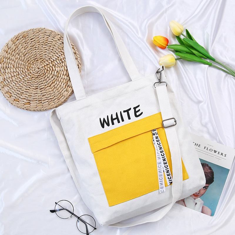 Cotton Zipper Grocery Tote with Front Tassel product reference image