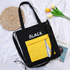 Cotton Zipper Grocery Tote with Front Tassel Color reference 01 color SKU reference