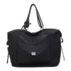 19 L Polyester Travel Duffel with Exterior Pocket Black color SKU reference