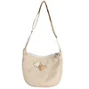 Corduroy Bear-Detail Everyday Shoulder Tote White color SKU reference