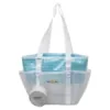 Clear PVC Tote Bag with Exterior Pocket White color SKU reference