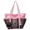 Clear PVC Tote Bag with Exterior Pocket Black color SKU reference