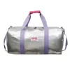 23 L PU Travel Duffel with Adjustable Shoulder Strap Silver color SKU reference