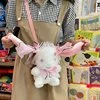 Plush Rabbit-Detail Messenger Bag Pink color SKU reference