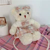 Plush Teddy-Bear Shape Bag with Chain or Pearl Strap Orange pearl SKU overview reference