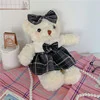 Plush Teddy-Bear Shape Bag with Chain or Pearl Strap Black pearl SKU overview reference