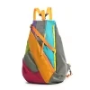 Color-Block Nylon Sling Backpack with Adjustable Strap Color option 4 color SKU reference