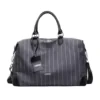 Striped Canvas Travel Duffel with Adjustable Strap Charcoal stripe color SKU reference