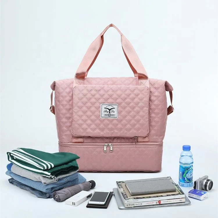 Smocked Check Nylon Duffel with Dry-Wet Storage product reference image