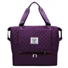 Smocked Check Nylon Duffel with Dry-Wet Storage Purple color SKU reference