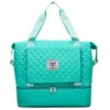Smocked Check Nylon Duffel with Dry-Wet Storage Light green color SKU reference