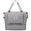Smocked Check Nylon Duffel with Dry-Wet Storage Light gray color SKU reference