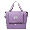 Smocked Check Nylon Duffel with Dry-Wet Storage Purple-pink color SKU reference