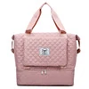 Smocked Check Nylon Duffel with Dry-Wet Storage Pink color SKU reference