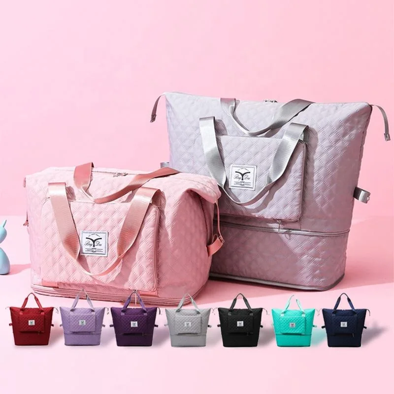 Quilted Check Nylon Expandable Weekender product reference image