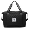 Quilted Check Nylon Expandable Weekender Black color SKU reference