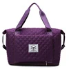 Quilted Check Nylon Expandable Weekender Purple color SKU reference