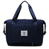 Quilted Check Nylon Expandable Weekender Dark blue color SKU reference